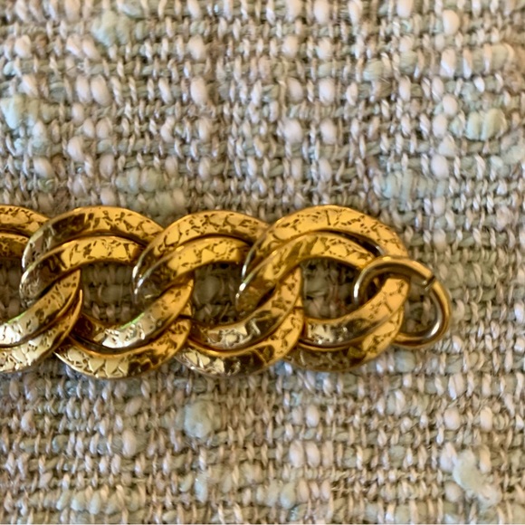 Erwin Pearl 🎄Textured gold tone double ring choker necklace - Picture 3 of 11